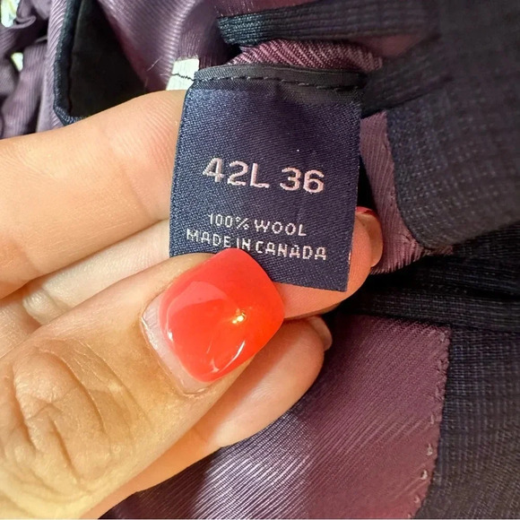 cremieux collection blazer suit jacket wool navy grey 42L - Picture 4 of 9